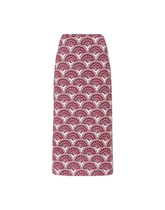 La Double J Pencil Skirt Fans Purple In Shot Cotton Ready To Wear Skirts La Double J Pencil Skirt Fans Purple In Shot Cotton Ready To Wear Skirts