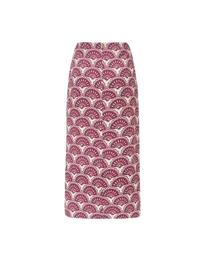 La Double J Pencil Skirt Fans Purple In Shot Cotton Ready To Wear Skirts La Double J Pencil Skirt Fans Purple In Shot Cotton Ready To Wear Skirts