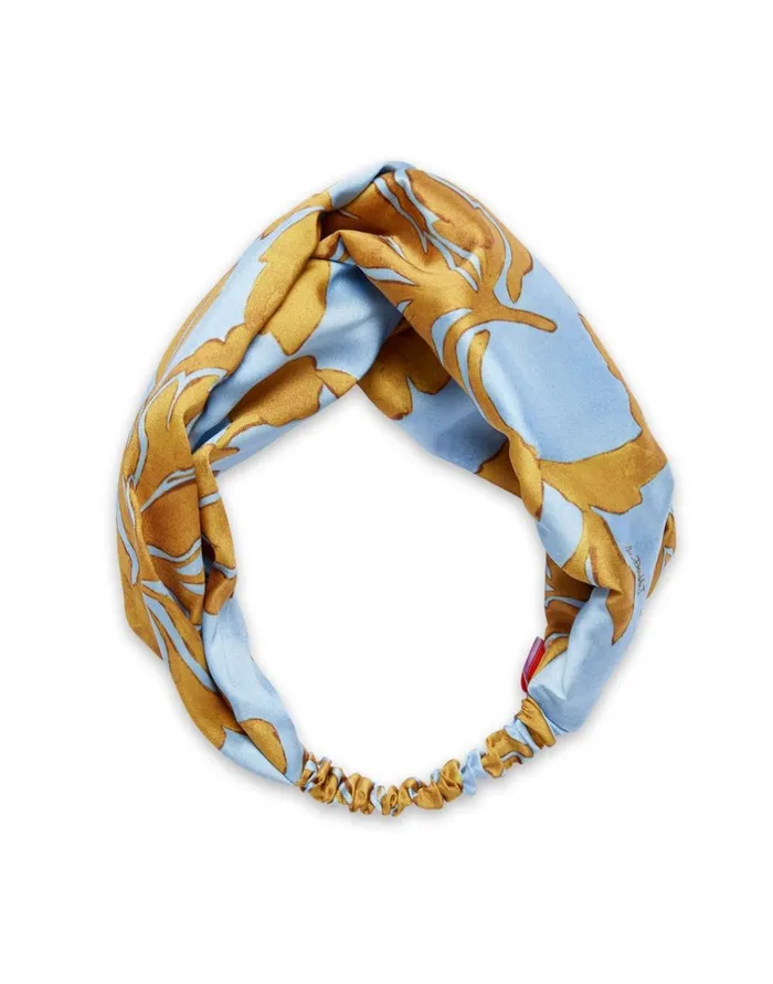 La Double J Pinup Headband Tangle Light Blue In Twill Ready To Wear Hair Accessories