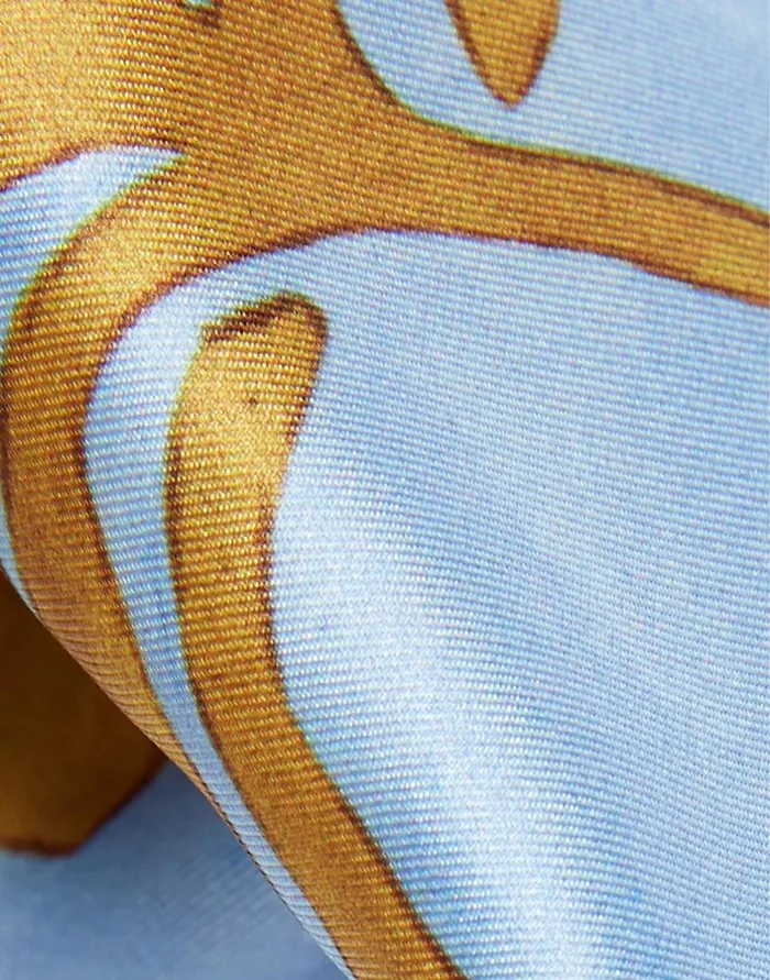 La Double J Pinup Headband Tangle Light Blue In Twill Ready To Wear Hair Accessories La Double J Pinup Headband Tangle Light Blue In Twill Ready To Wear Hair Accessories