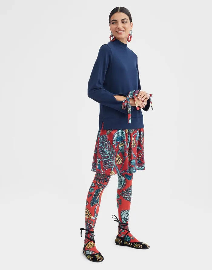 La Double J Printed Tights Sicomore Red In Stretch Nylon Ready To Wear Small Accessories La Double J Printed Tights Sicomore Red In Stretch Nylon Ready To Wear Small Accessories