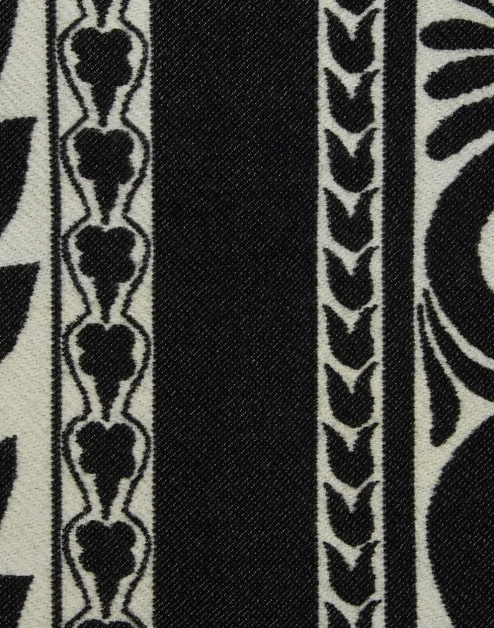 La Double J Reversible Poncho Mix Tiles Black In Wool Ready To Wear Outerwear La Double J Reversible Poncho Mix Tiles Black In Wool Ready To Wear Outerwear