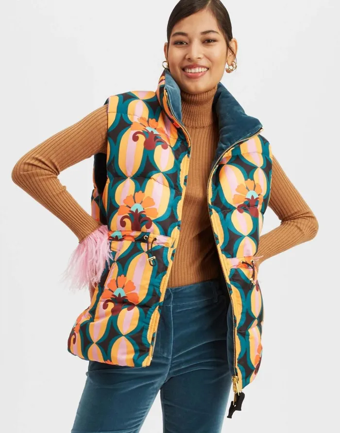 La Double J Reversible Puffer Vest Arcturus Blue Petrol In Faille Ready To Wear Outerwear La Double J Reversible Puffer Vest Arcturus Blue Petrol In Faille Ready To Wear Outerwear