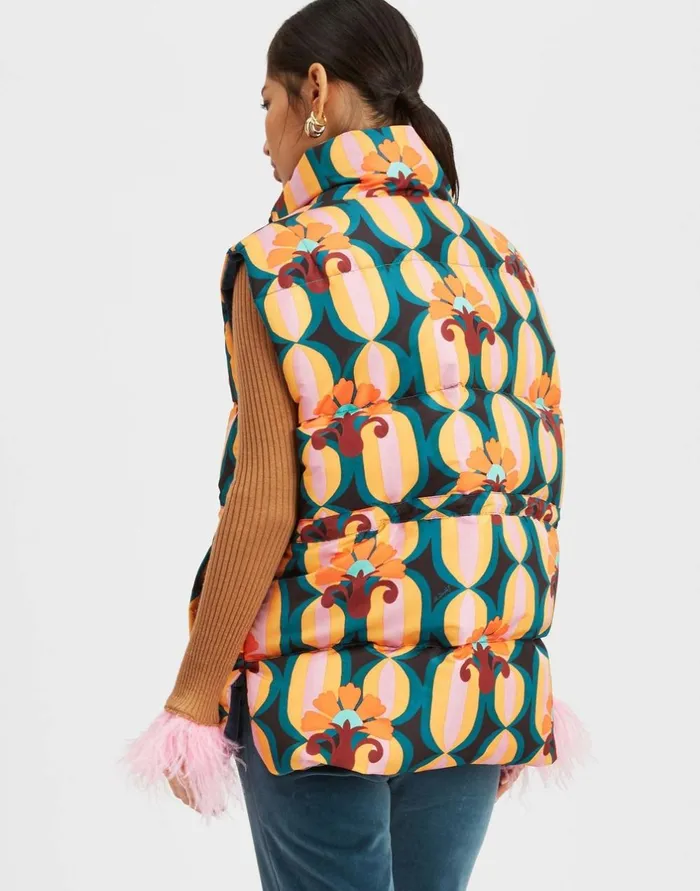La Double J Reversible Puffer Vest Arcturus Blue Petrol In Faille Ready To Wear Outerwear La Double J Reversible Puffer Vest Arcturus Blue Petrol In Faille Ready To Wear Outerwear
