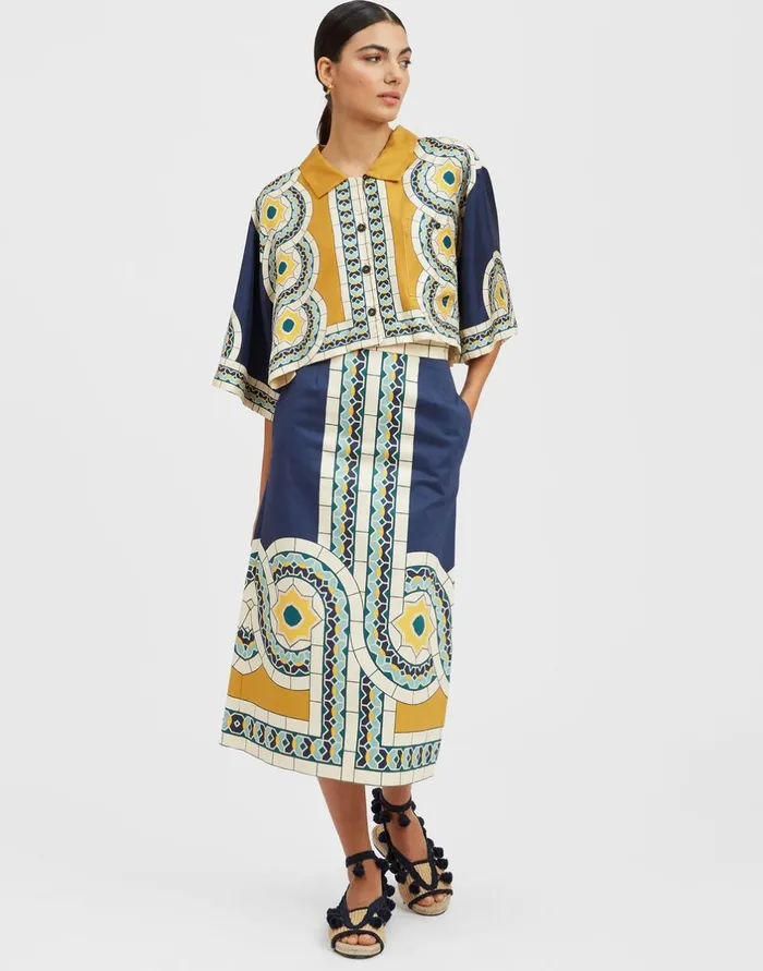 La Double J Short Shirt Mudejar Place Blue In Silk Twill Ready To Wear Shirts and Tops La Double J Short Shirt Mudejar Place Blue In Silk Twill Ready To Wear Shirts and Tops