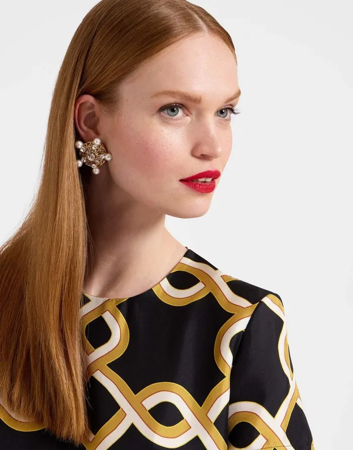 La Double J Swing Dress Tackle Black In Silk Twill With Feathers Ready To Wear Dresses La Double J Swing Dress Tackle Black In Silk Twill With Feathers Ready To Wear Dresses
