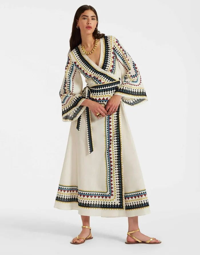La Double J The Wrap Dress Doric Place Cream In Cotton Voile Ready To Wear Dresses