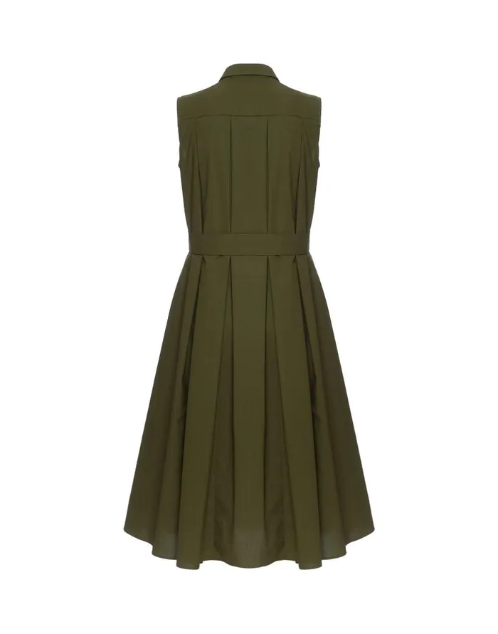 La Double J Tootsie Dress Solid Camouflage In Crisp Poplin With Lacey Ribbons Ready To Wear Dresses La Double J Tootsie Dress Solid Camouflage In Crisp Poplin With Lacey Ribbons Ready To Wear Dresses