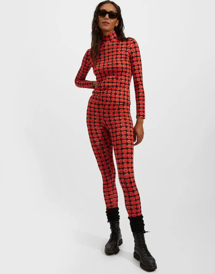 La Double J Turtleneck Black Cherries In New Skinny Jersey Ready To Wear Loungewear La Double J Turtleneck Black Cherries In New Skinny Jersey Ready To Wear Loungewear