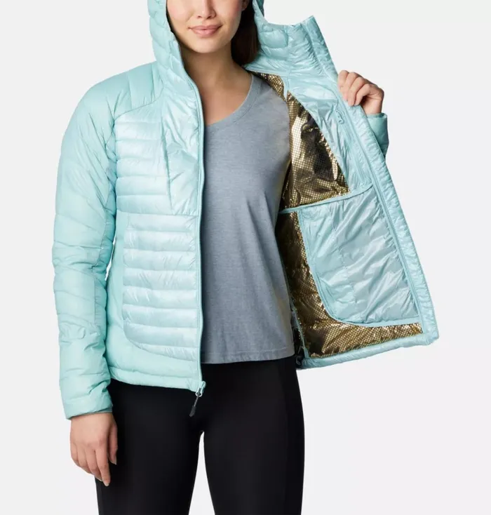 Labyrinth Loop Insulated Hooded Jacket Aqua Haze Womens Columbia Sportswear Insulated and Down Labyrinth Loop Insulated Hooded Jacket Aqua Haze Womens Columbia Sportswear Insulated and Down