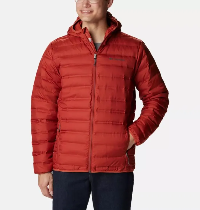 Lake 22 Down Hooded Jacket Warp Red Mens Columbia Sportswear Insulated and Down