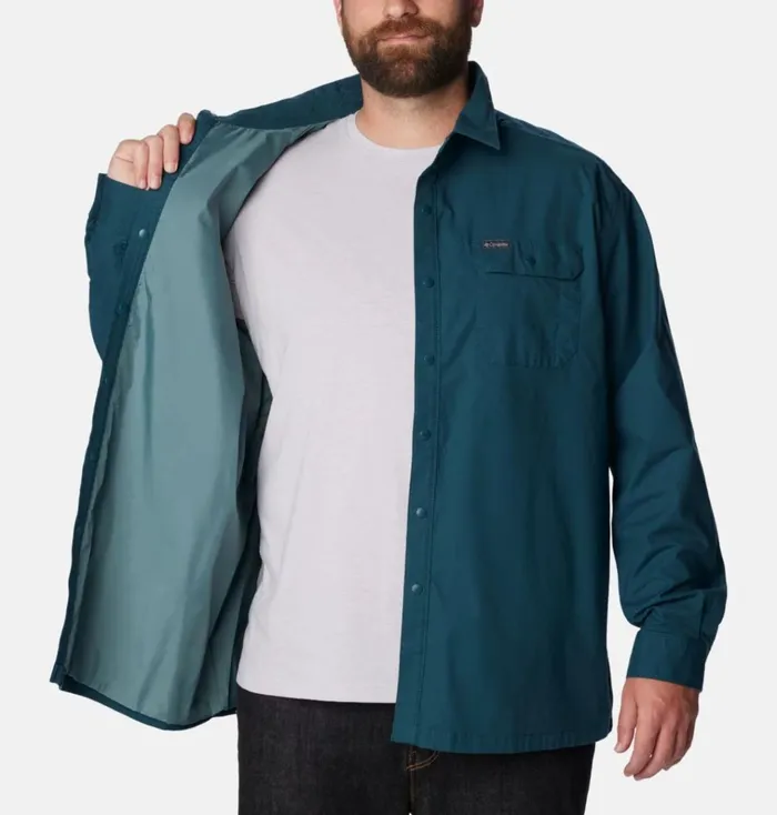 Landroamer Lined Shirt 8211 Big Night Wave Mens Columbia Sportswear Long Sleeve Landroamer Lined Shirt 8211 Big Night Wave Mens Columbia Sportswear Long Sleeve