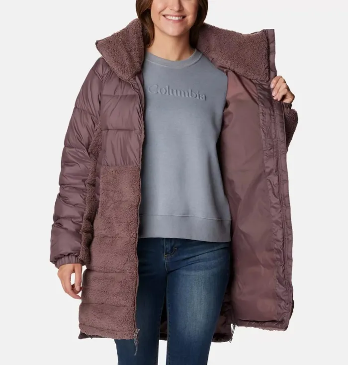 Leadbetter Point Long Jacket Basalt Womens Columbia Sportswear Insulated and Down