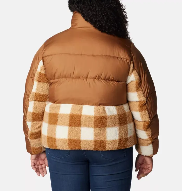 Leadbetter Point Sherpa Hybrid Jacket 8211 Plus Size Camel Brown Camel Brown Check Womens Columbia Sportswear Insulated and Down Leadbetter Point Sherpa Hybrid Jacket 8211 Plus Size Camel Brown Camel Brown Check Womens Columbia Sportswear Insulated and Down