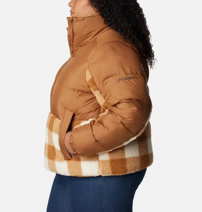 Leadbetter Point Sherpa Hybrid Jacket 8211 Plus Size Camel Brown Camel Brown Check Womens Columbia Sportswear Insulated and Down Leadbetter Point Sherpa Hybrid Jacket 8211 Plus Size Camel Brown Camel Brown Check Womens Columbia Sportswear Insulated and Down