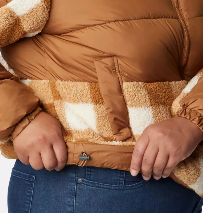Leadbetter Point Sherpa Hybrid Jacket 8211 Plus Size Camel Brown Camel Brown Check Womens Columbia Sportswear Insulated and Down Leadbetter Point Sherpa Hybrid Jacket 8211 Plus Size Camel Brown Camel Brown Check Womens Columbia Sportswear Insulated and Down
