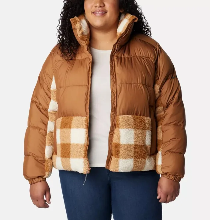 Leadbetter Point Sherpa Hybrid Jacket 8211 Plus Size Camel Brown Camel Brown Check Womens Columbia Sportswear Insulated and Down Leadbetter Point Sherpa Hybrid Jacket 8211 Plus Size Camel Brown Camel Brown Check Womens Columbia Sportswear Insulated and Down