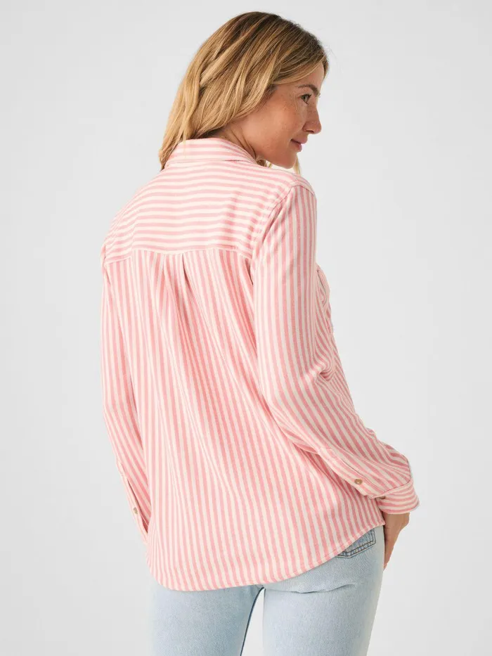 Legend Sweater Shirt 8211 Burnt Sierra Stripe Burnt Sierra Stripe Women Faherty Shirts and Tops