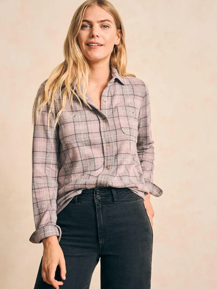 Legend Sweater Shirt 8211 Myst Plaid Myst Plaid Women Faherty Shirts and Tops