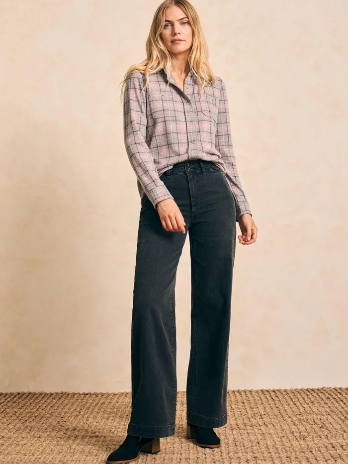Legend Sweater Shirt 8211 Myst Plaid Myst Plaid Women Faherty Shirts and Tops