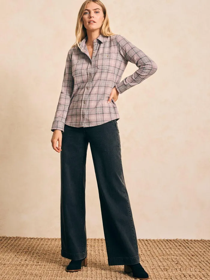 Legend Sweater Shirt 8211 Myst Plaid Myst Plaid Women Faherty Shirts and Tops