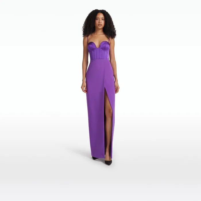 Leonal Lilac Long Dress Women Safiyaa Dresses