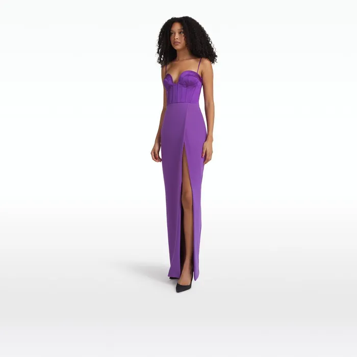 Leonal Lilac Long Dress Women Safiyaa Dresses