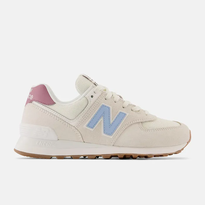 Lifestyle Women Newbalance 574 Sea Salt With Blue Haze And Washed Burgundy