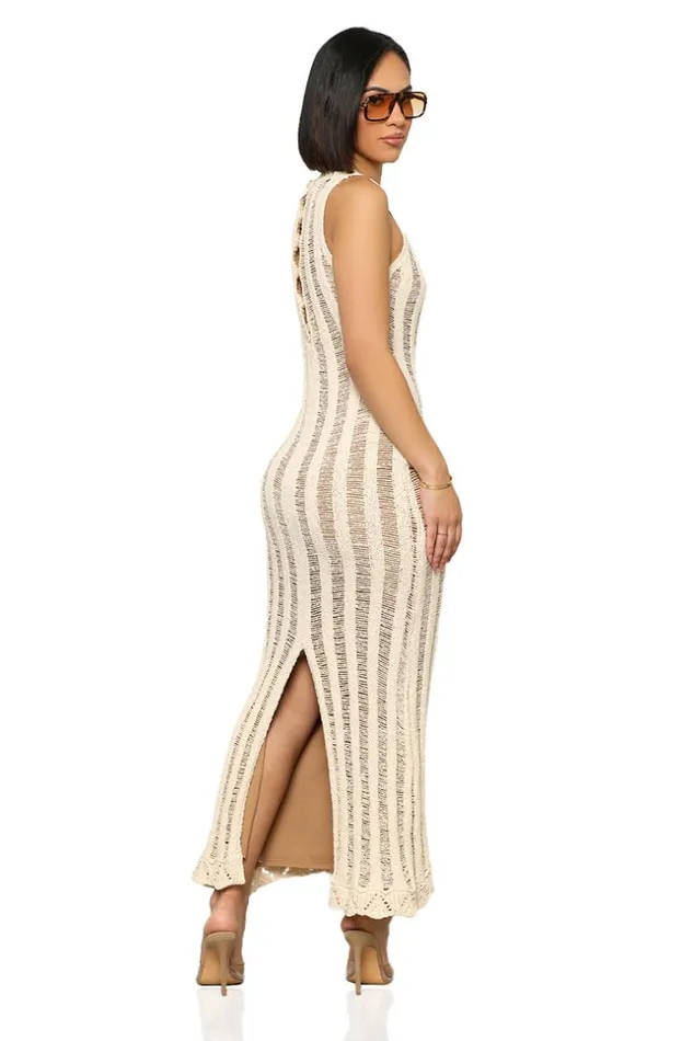 Lilly039s Kloset Beach Party Maxi Dress Cream Multi Women Dresses