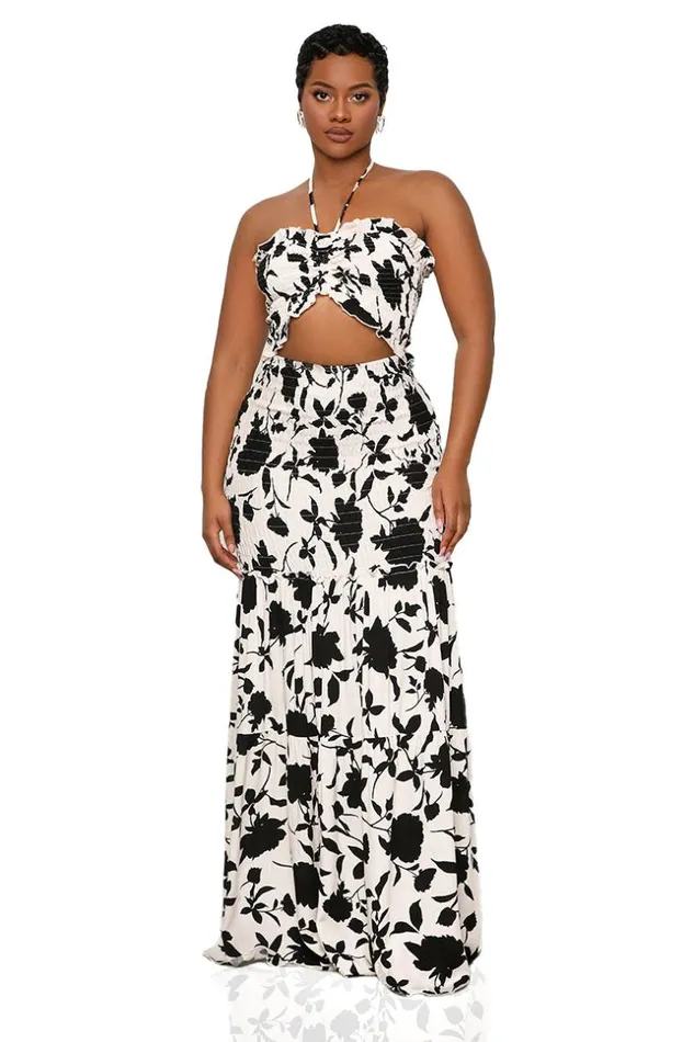 Lilly039s Kloset Breezy Blossom Maxi Dress Black Multi FINAL SALE Women Dresses