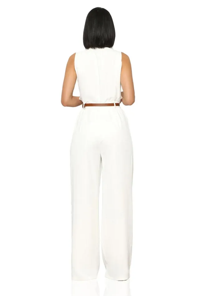 Lilly039s Kloset Coastal Serenity Jumpsuit White Women Jumpsuits and Rompers