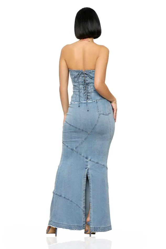Lilly039s Kloset Denim Down Maxi DressFINAL SALE Women Dresses