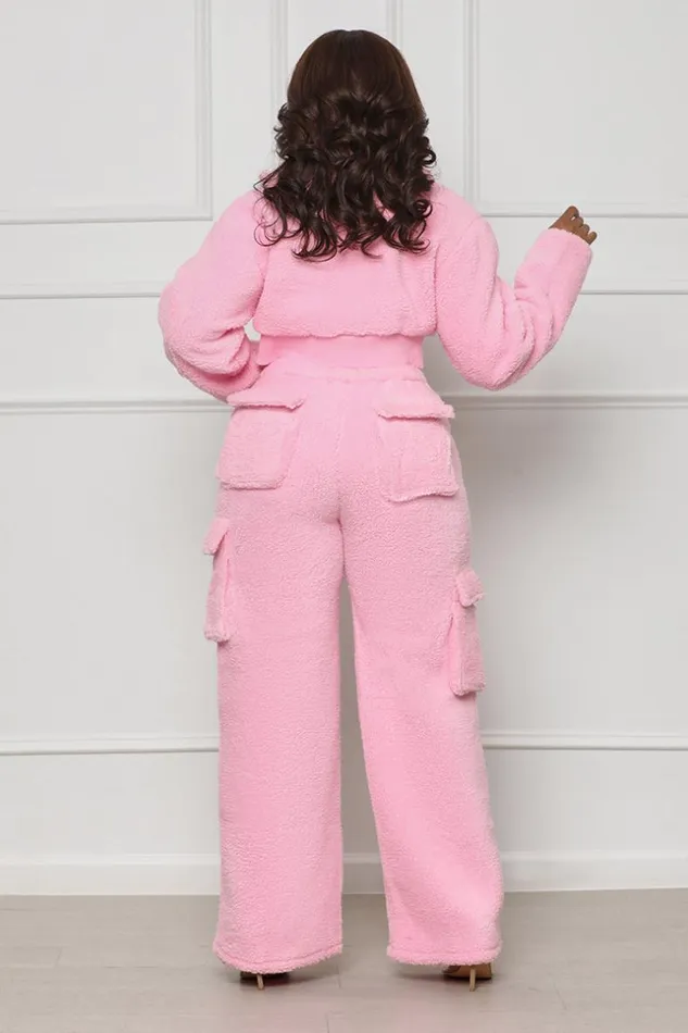 Lilly039s Kloset Feelin Sherpa Pants Set Pink FINAL SALE Women Sets