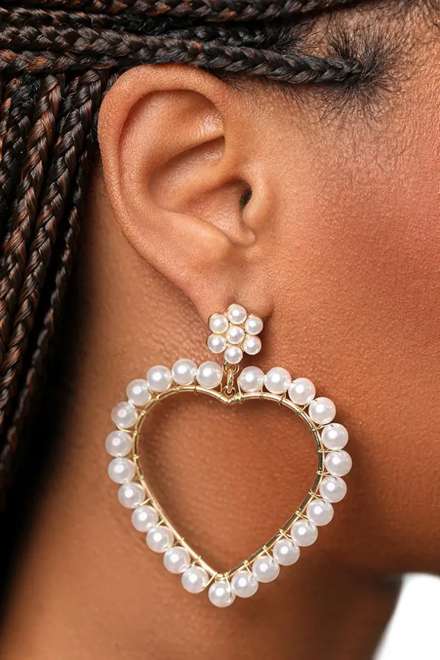 Lilly039s Kloset Heart Of Pearls Earrings Women Jewelry