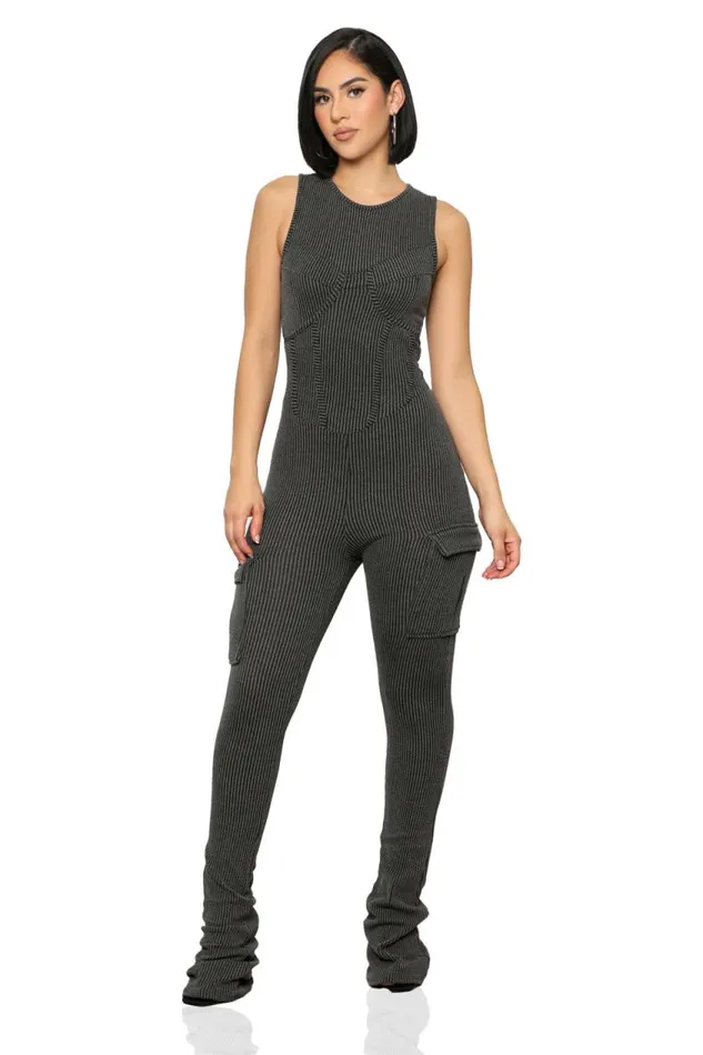 Lilly039s Kloset On The Go Ribbed Jumpsuit BlackFINAL SALE Women Jumpsuits and Rompers