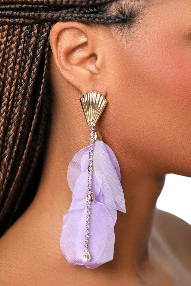 Lilly039s Kloset Petal Drop Earrings Purple Women Jewelry