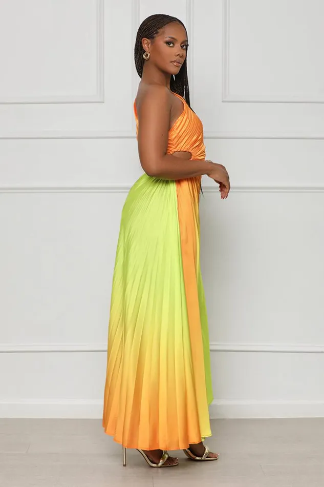 Lilly039s Kloset Tangerine Burst One Shoulder Dress Orange Multi FINAL SALE Women Dresses