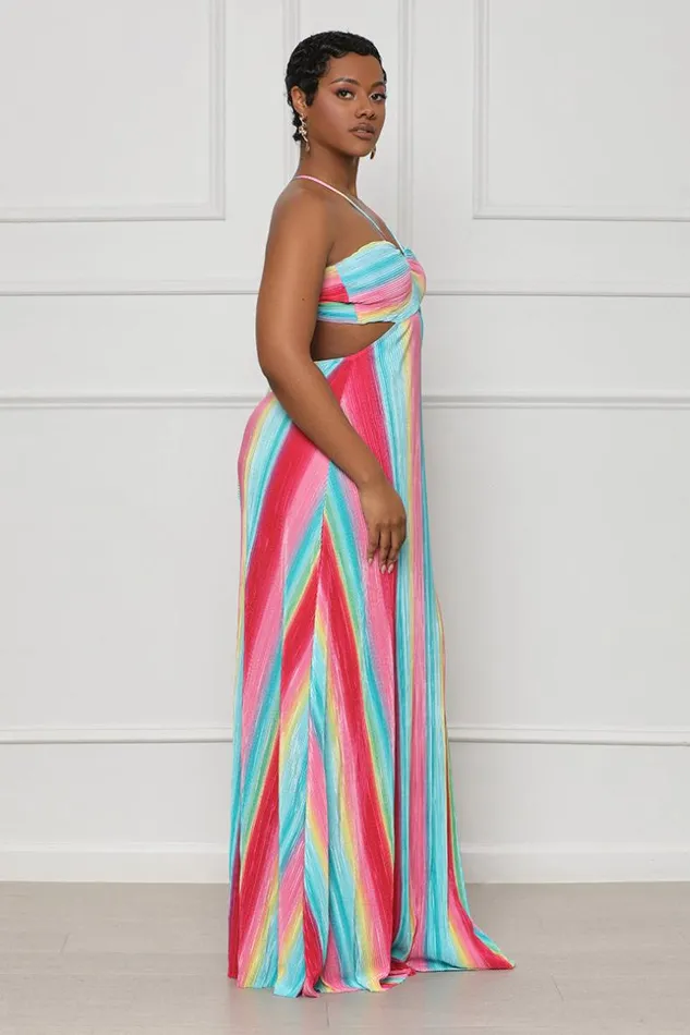 Lilly039s Kloset Taste The Rainbow Maxi Dress Pink MultiFINAL SALE Women Dresses