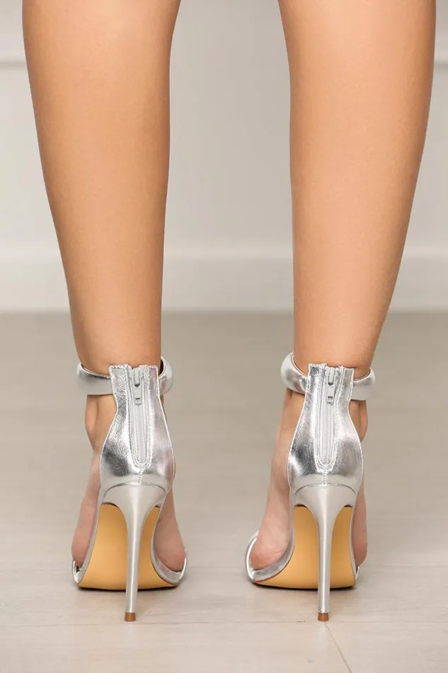 Lilly039s Kloset Tisha Strappy Heels Silver Women Heels