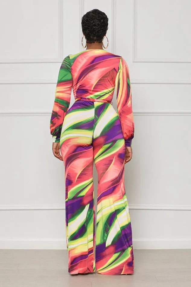 Lilly039s Kloset Vibrant Swirl Jumpsuit Green MultiFINAL SALE Women Jumpsuits and Rompers