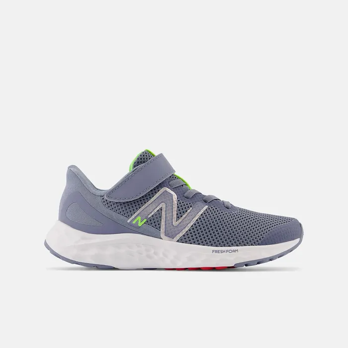 Little Kids Size 105 8211 3 Kids Newbalance Fresh Foam Arishi V4 Bungee Lace With Top Strap Arctic Grey With Pixel Green And True Red