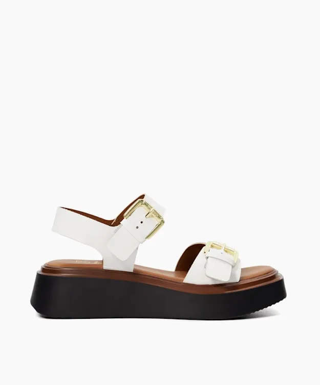 Loells White Casual Flatform Sandals Dune London White Women Dune London Flat Sandals
