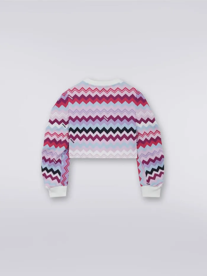 LongSleeved Cotton Sweatshirt With Zigzag Multicoloured Kids Missoni Clothing LongSleeved Cotton Sweatshirt With Zigzag Multicoloured Kids Missoni Clothing