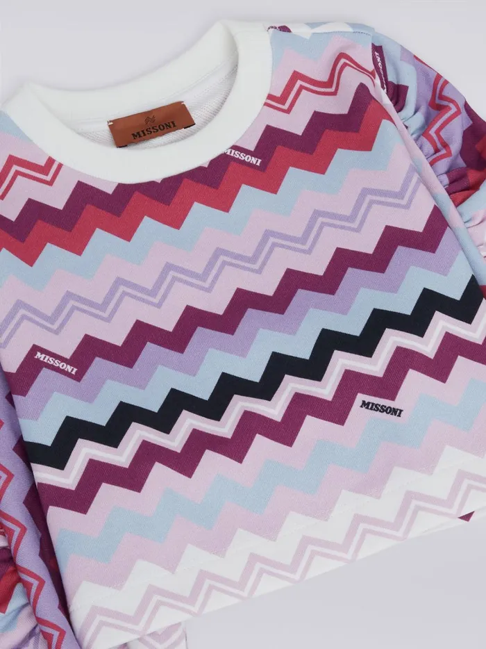 LongSleeved Cotton Sweatshirt With Zigzag Multicoloured Kids Missoni Clothing LongSleeved Cotton Sweatshirt With Zigzag Multicoloured Kids Missoni Clothing