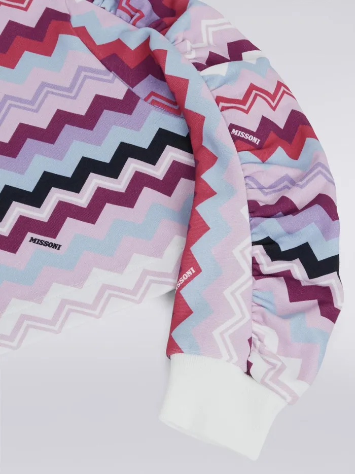 LongSleeved Cotton Sweatshirt With Zigzag Multicoloured Kids Missoni Clothing LongSleeved Cotton Sweatshirt With Zigzag Multicoloured Kids Missoni Clothing