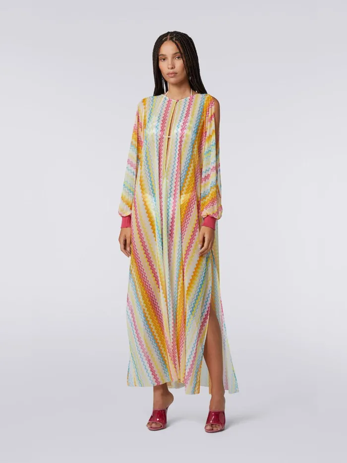 LongSleeved Long Cover Up Multicoloured Women Missoni Beachwear