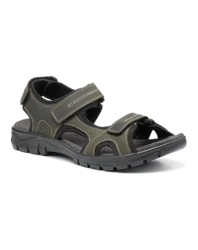 Lorenzo Sandals Khaki Men Hotter Touch Fasten