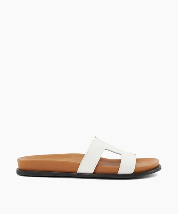 Loupa White TopstitchDetail ComfortFootbed Slider Sandals Dune London White Women Dune London Flat Sandals Loupa White TopstitchDetail ComfortFootbed Slider Sandals Dune London White Women Dune London Flat Sandals