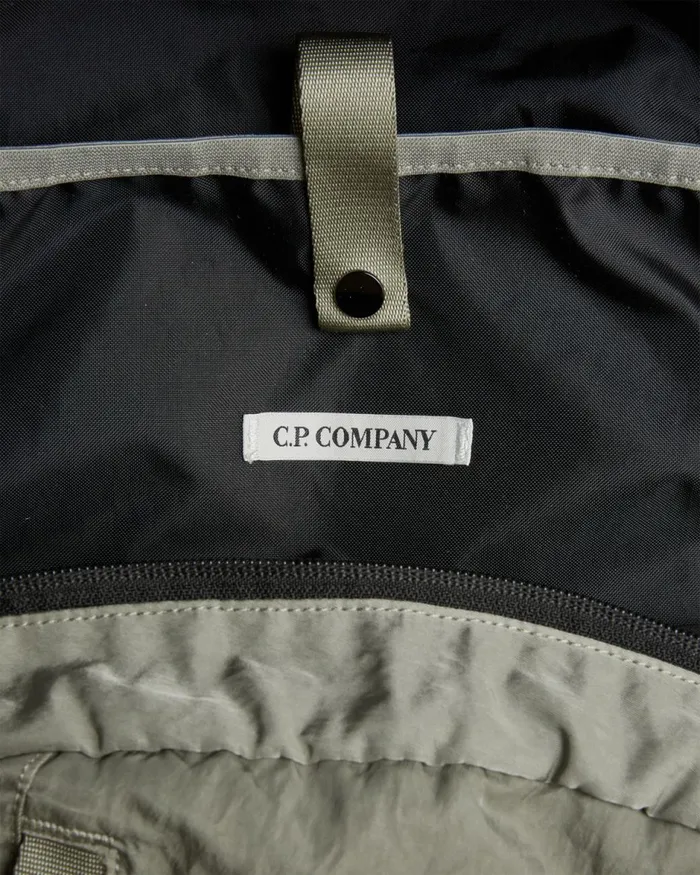 Man CP Company Backpacks and Waistbag Nylon B Lens Backpack Silver Sage 8211 Brown