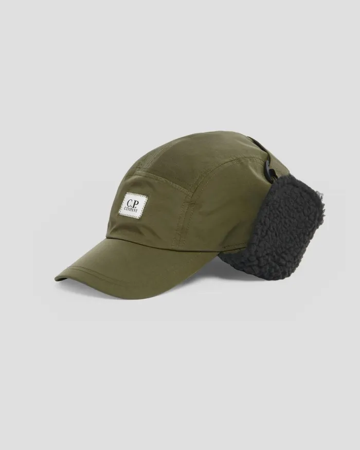 Man CP Company Hats ChromeR Earflap Cap Ivy Green